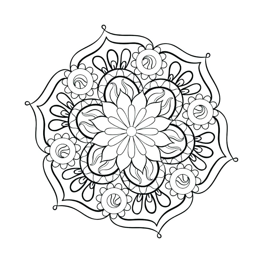 878x878 Mandala Coloring Page Henna Coloring Pages Hand Drawn Henna
