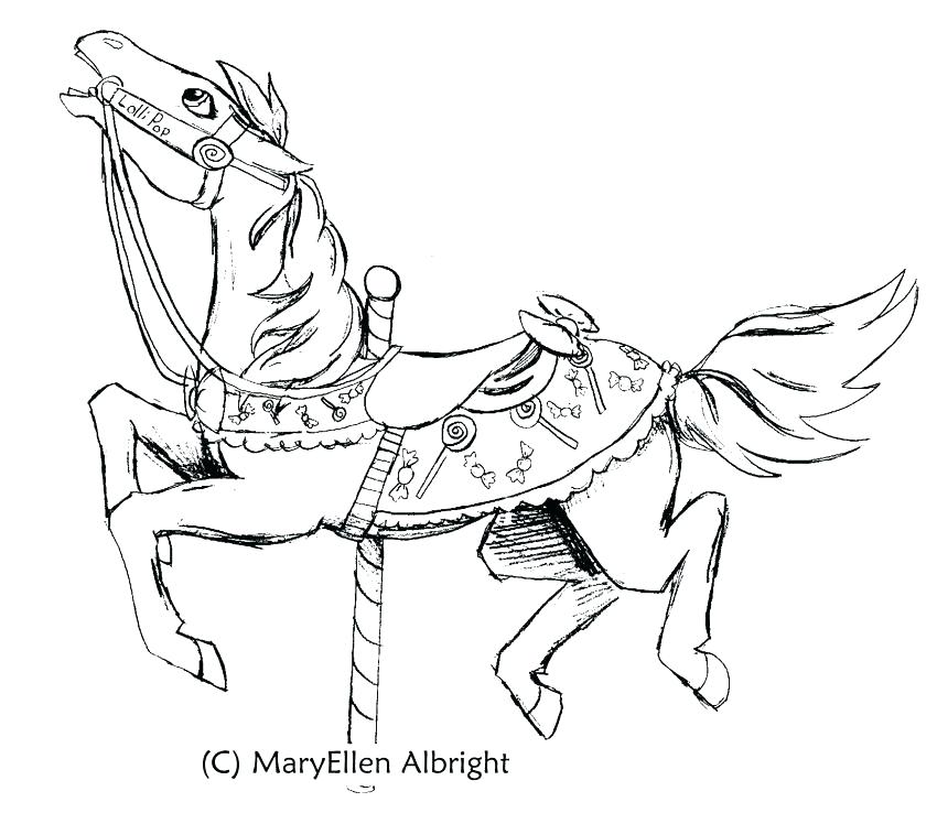 850x738 Carousel Horse Coloring Page