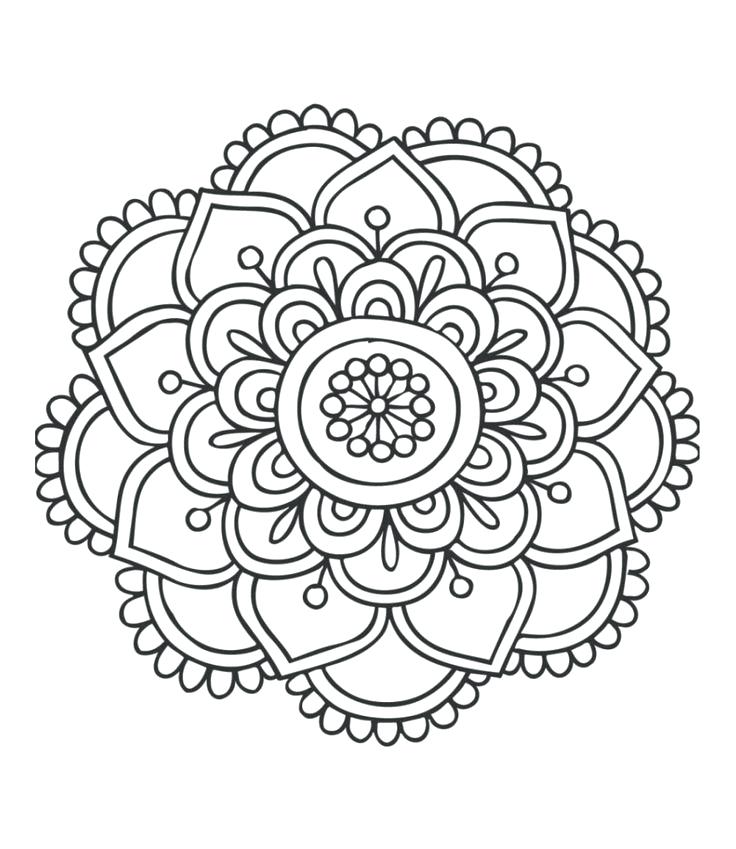 736x849 Easy Mandala Coloring Pages Delightful Design Simple Mandala