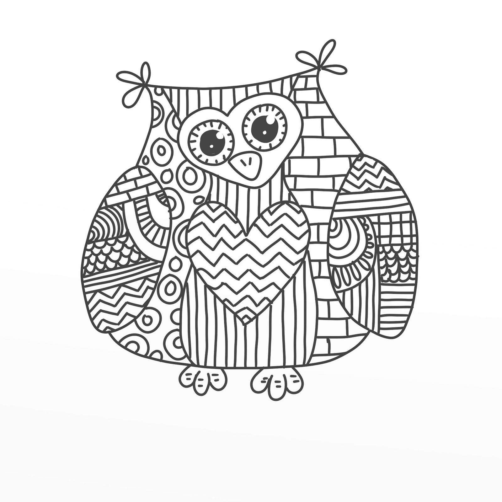 1600x1600 Easy Owl Doodle Doodle Owl Zendoodles Coloriages