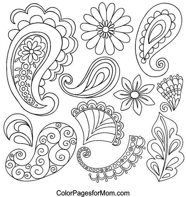Easy Paisley Coloring Pages