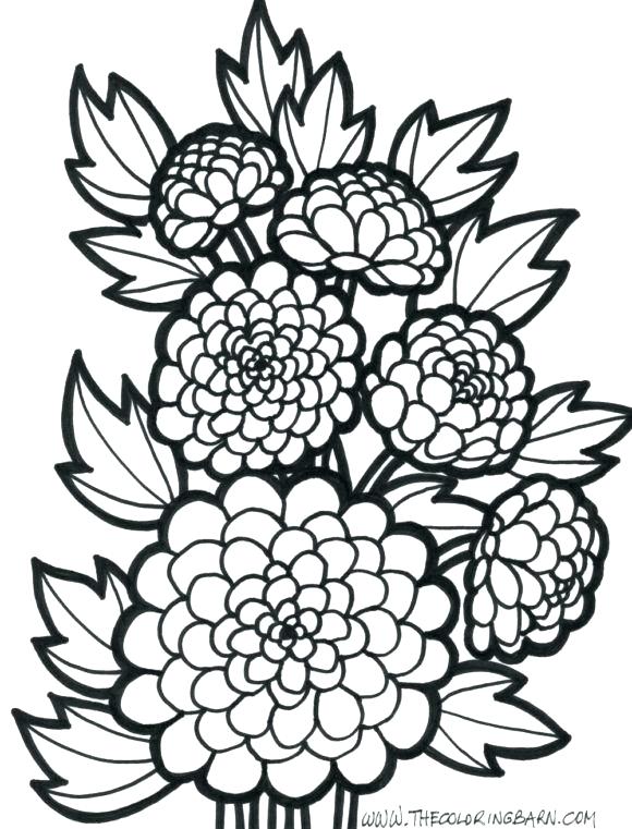 580x761 Easy Flower Coloring Pages Best Flower Coloring Pages Ideas