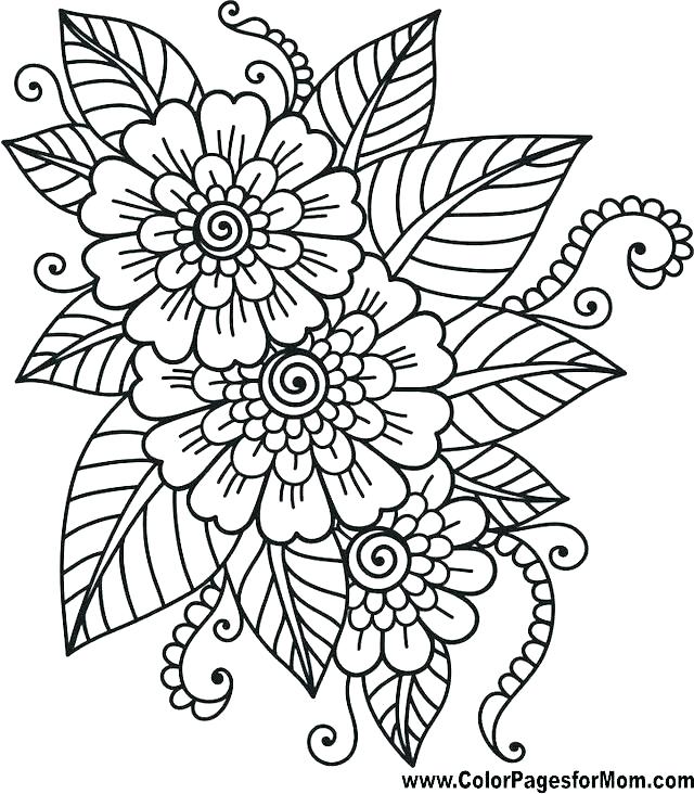 640x732 Coloring Pages Adults Printable Flower Printable Coloring Pages