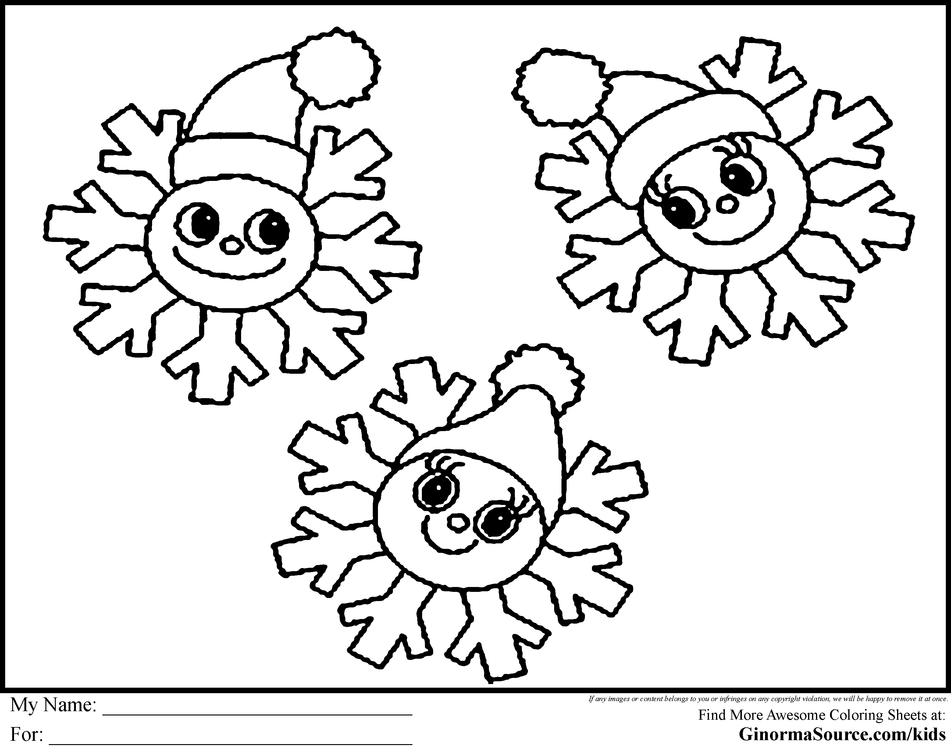 3120x2455 Printable Snowman Faces Snowflake Coloring Pages