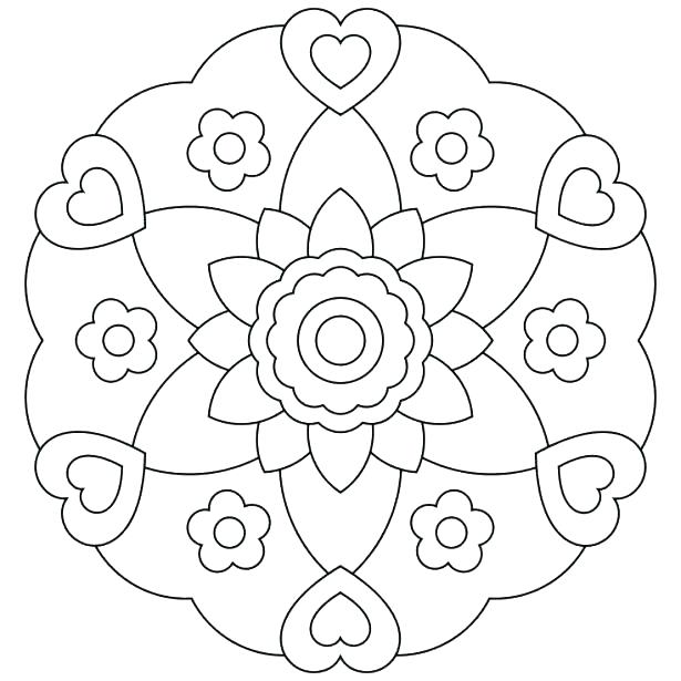 615x615 Simple Coloring Pages Easy Flower Coloring Pages Easy Mandala