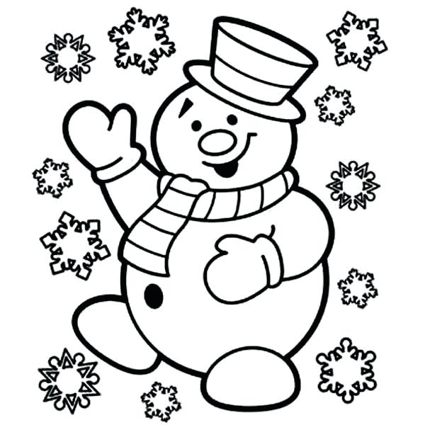 600x600 Easy Snowman Coloring Pages As Well As Snowman Is Skiing