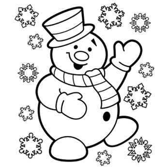 345x345 Snowman Coloring Page