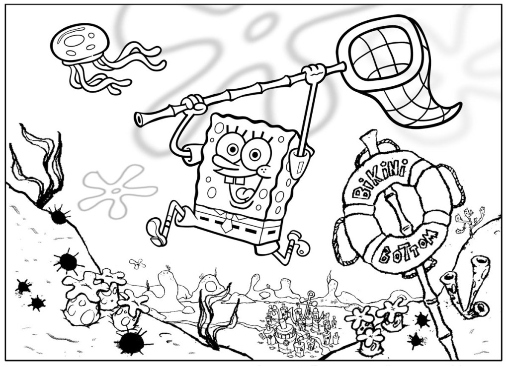 1024x738 Bob The Sponge Coloring Page