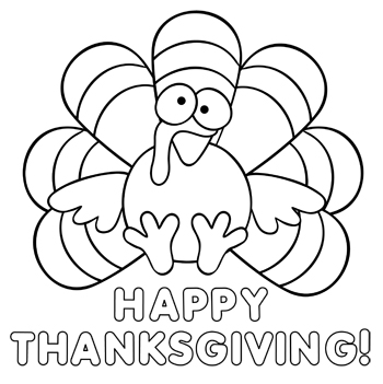 350x351 Cute Thanksgiving Turkey Coloring Pages
