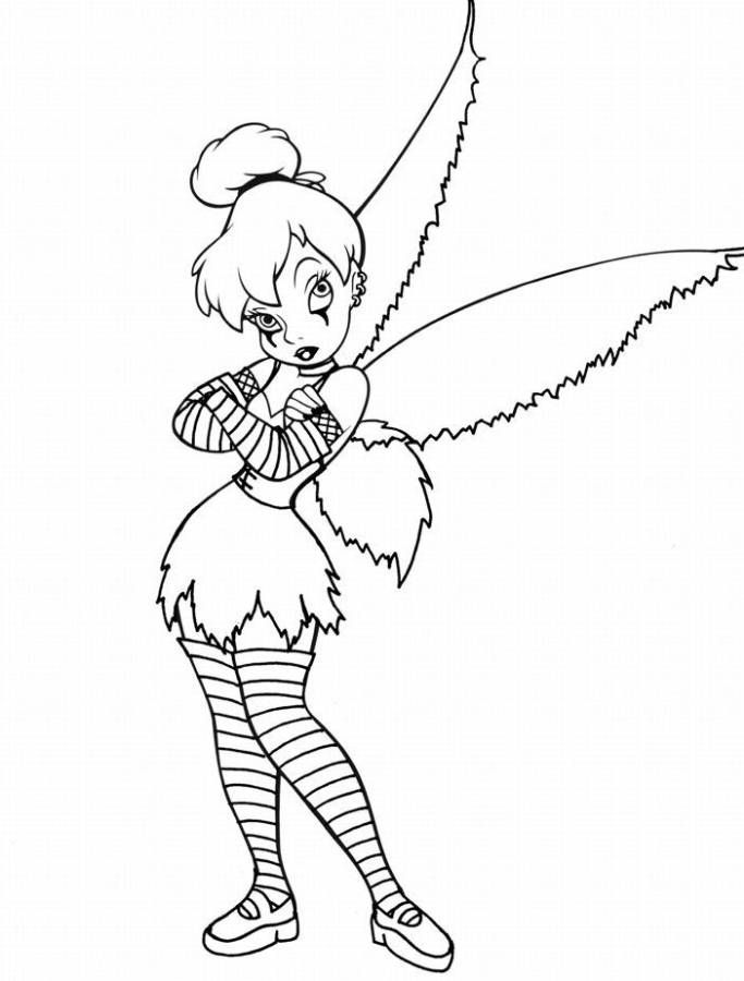683x900 Gothic Tinkerbell Coloring Pages Ink Tinkerbell
