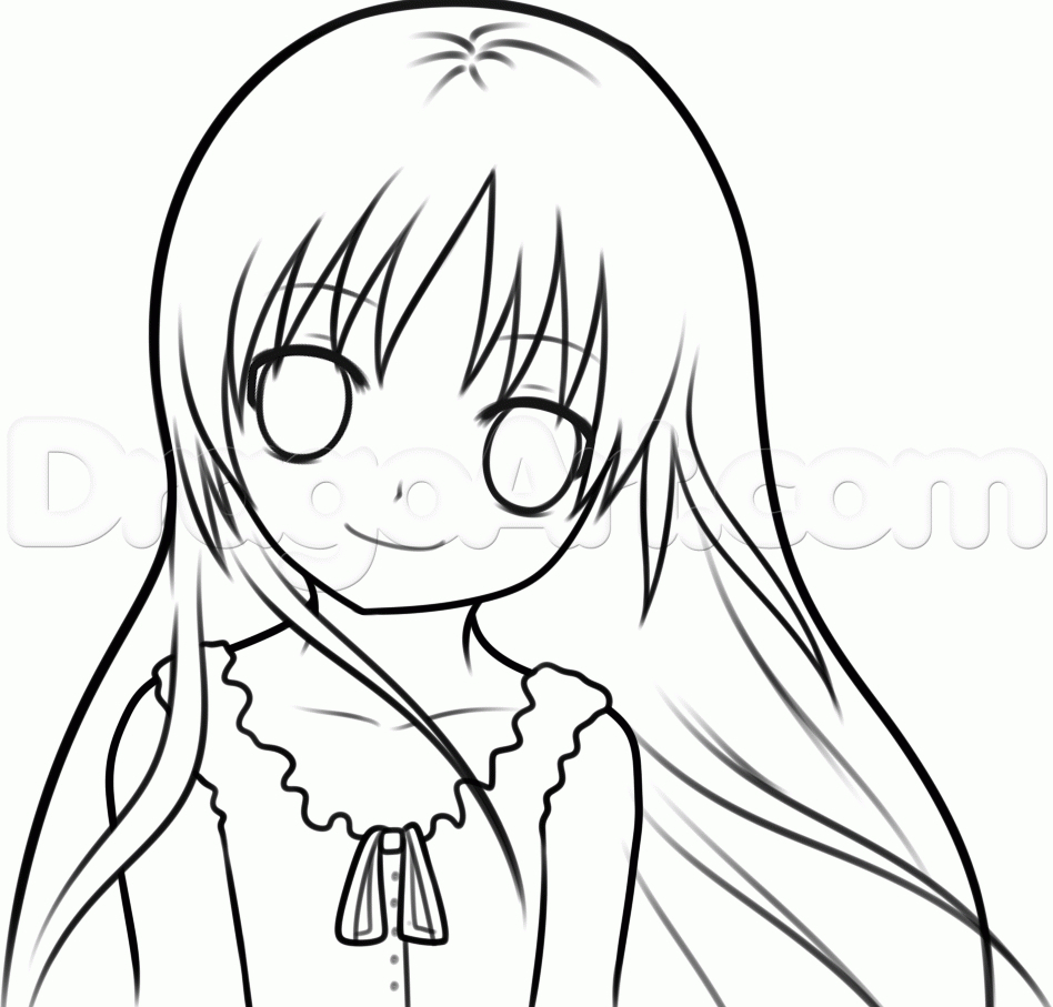 948x907 Anime Picture Easy To Draw Coloring Pages How To Draw A Kid Girl