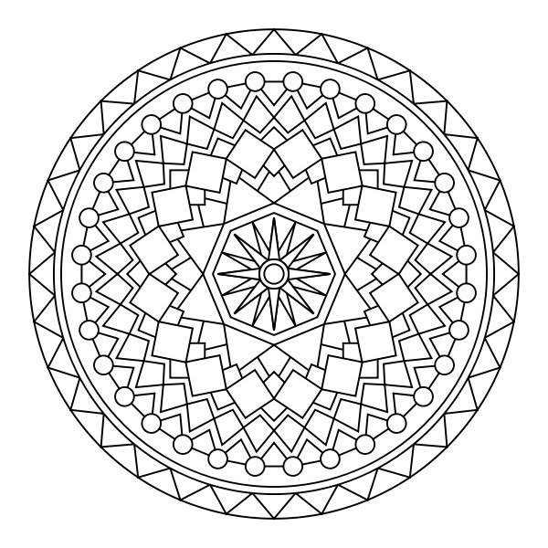 600x600 Free Printable Mandala Coloring Pages