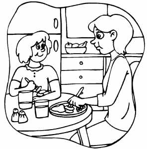 300x300 Eating Diner Coloring Page