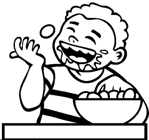 500x470 The Boy Eat Chocolate Eggs Coloring Page Chocolate
