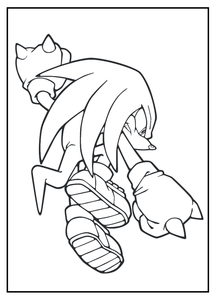 750x1064 Knuckels Echidna Coloring Picture For Kids Sonic