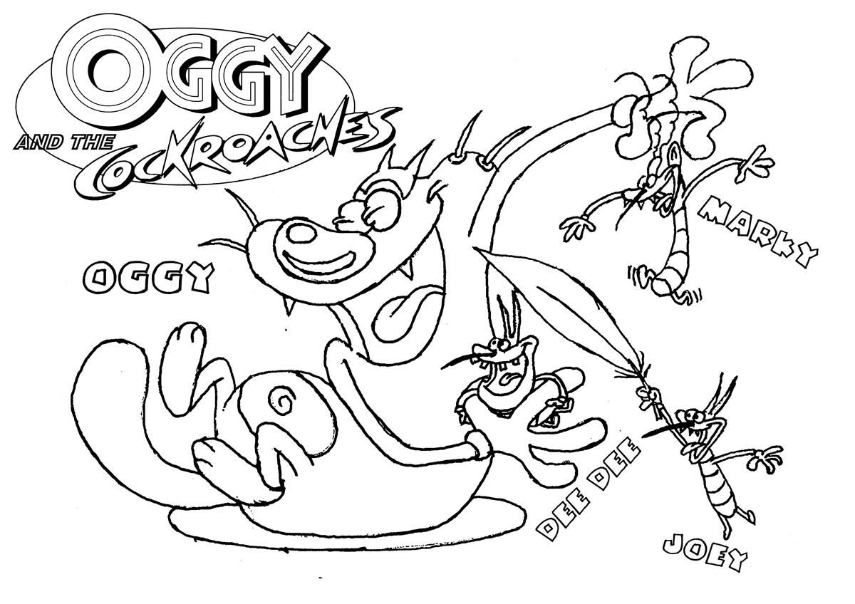 1200x848 Oggy And The Cockroaches Coloring Pages
