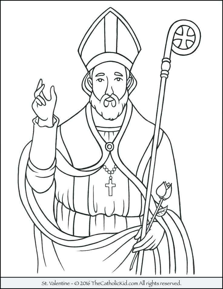 736x952 Catholic Saints Coloring Book With Saint Valentine Coloring Page