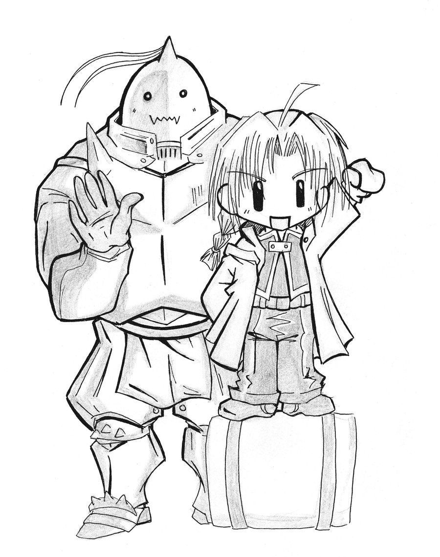 900x1138 Chibi Ed And Al Of Fma