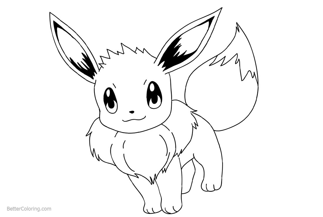 1100x740 Eevee Coloring Pages Easy Drawing