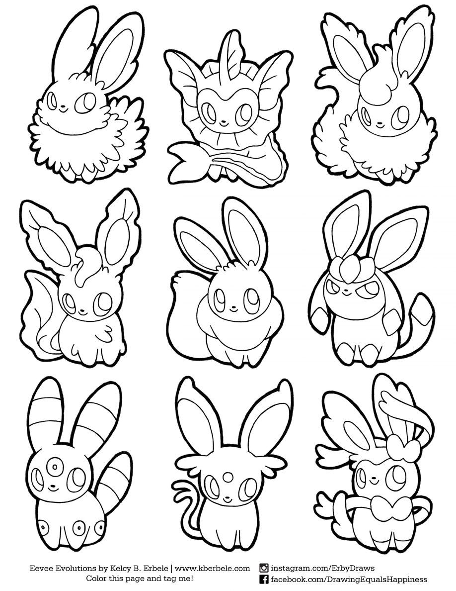 918x1188 Coloring Eevee Evolutions Coloring Pages Printable Eevee Coloring