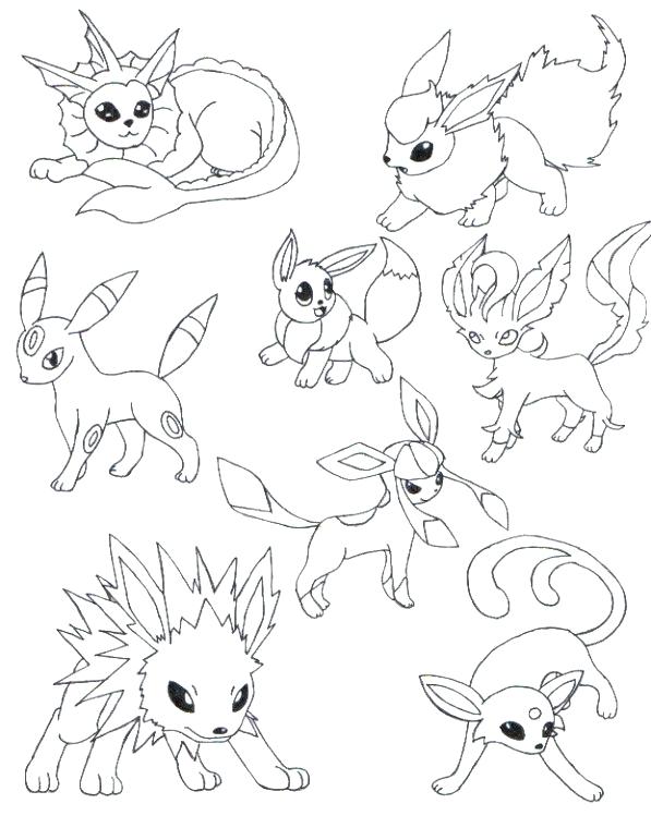 597x749 Eevee Evolutions Coloring Pages Unique Coloring Pages For Line