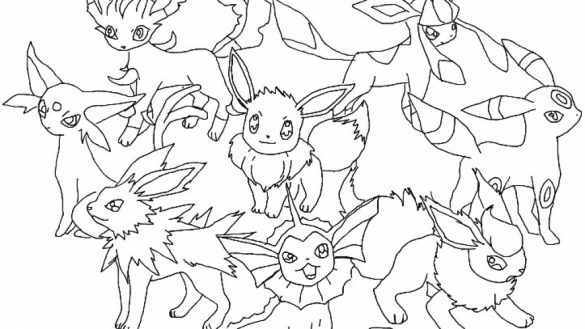585x329 Pokemon Evolution Coloring Pages