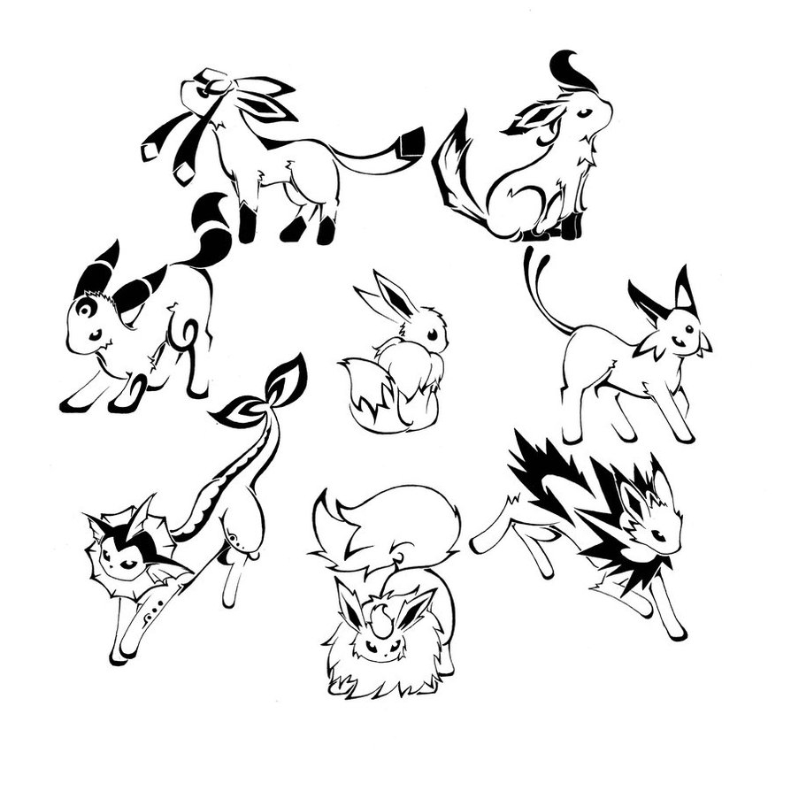 894x894 Security Eevee Evolutions Coloring Pages Aweso