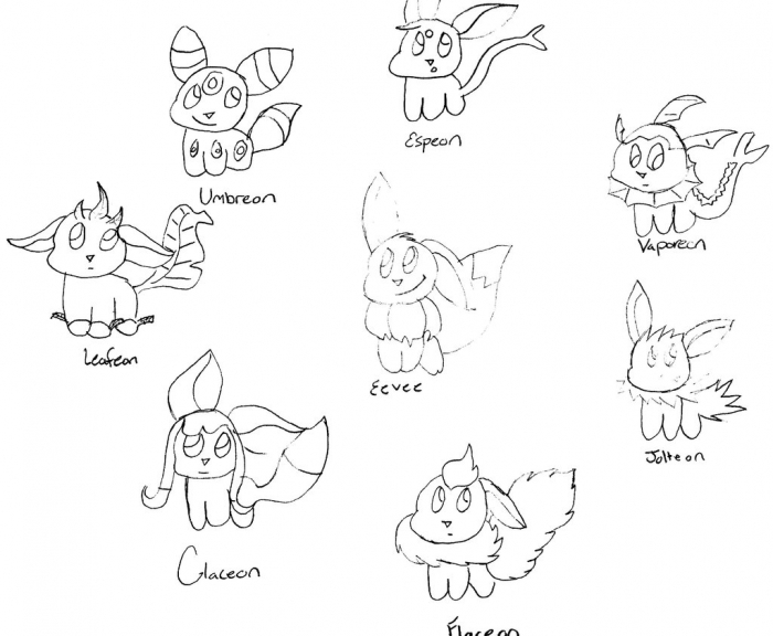 700x576 Pokemon Coloring Pages Of Eevee Evolutions As Humans Pokemon Eevee