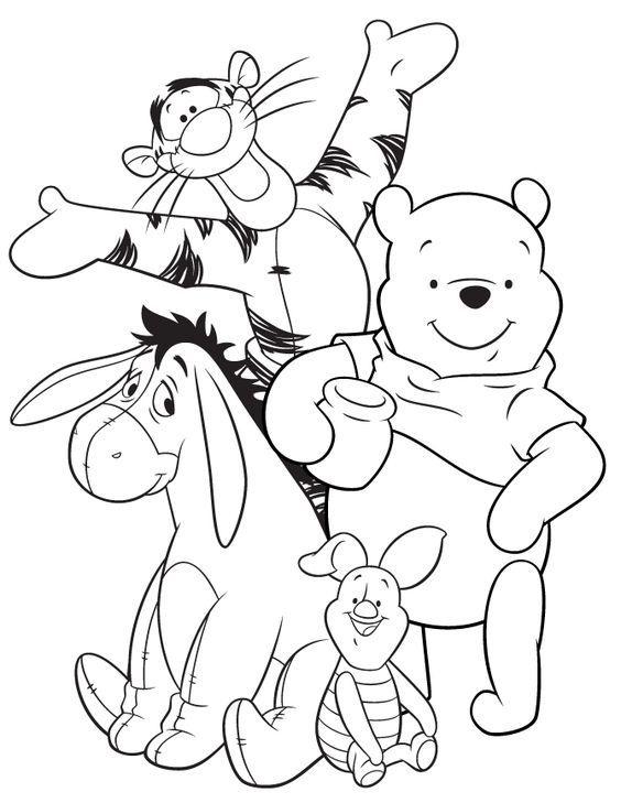 564x729 Eeyore Tigger Pooh And Piglet Coloring Page Colour
