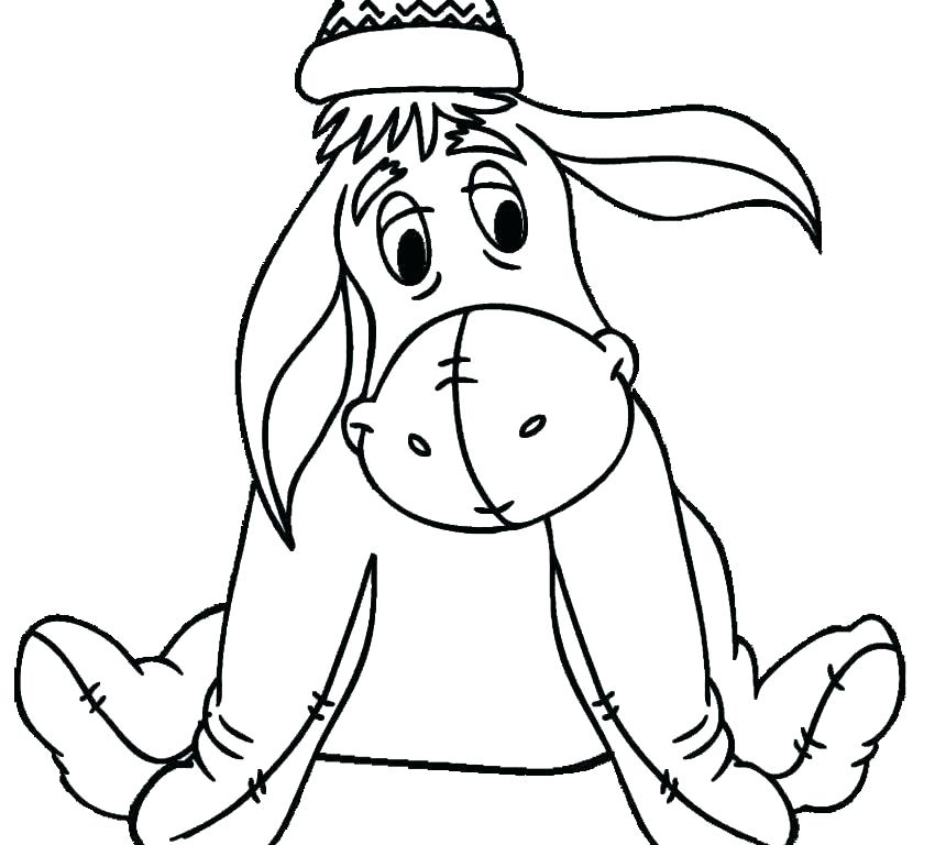 850x768 Eeyore Coloring Page Coloring Pages Spicy Page Eeyore Christmas
