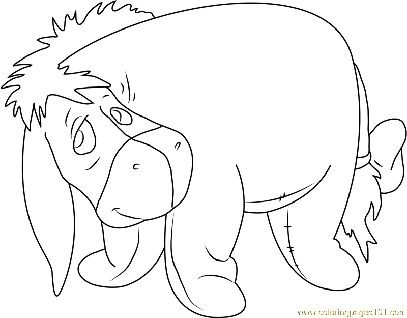 800x625 Sad Eeyore Coloring Page