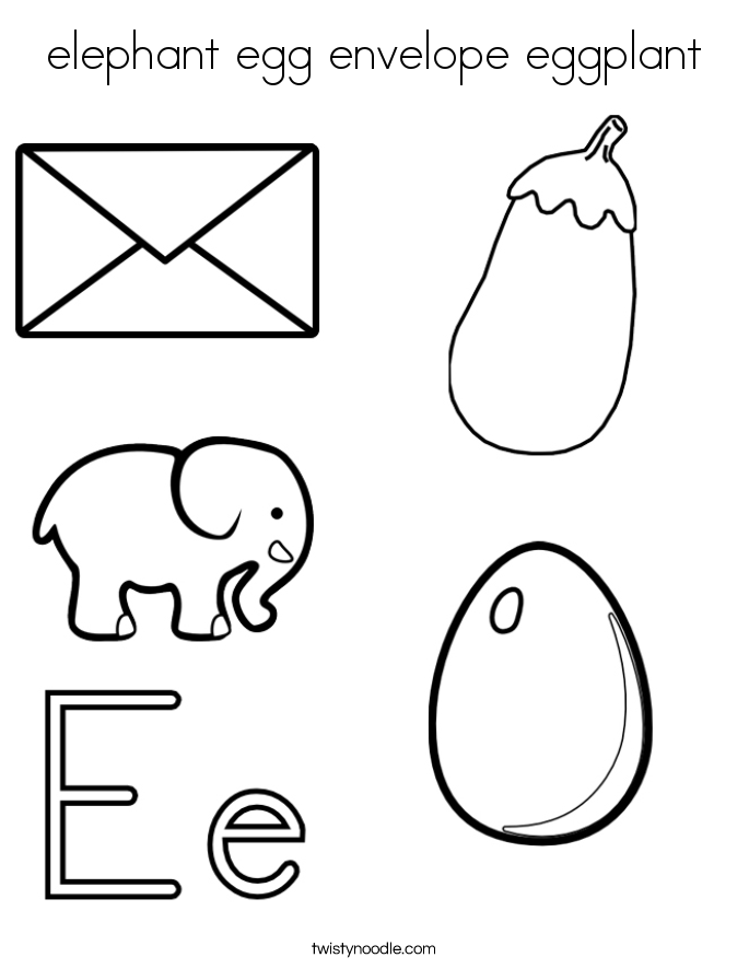 685x886 Elephant Egg Envelope Eggplant Coloring Page