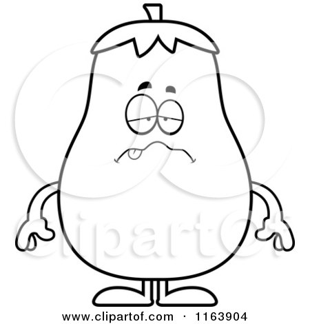 450x470 Cartoon Of A Sick Eggplant Mascot