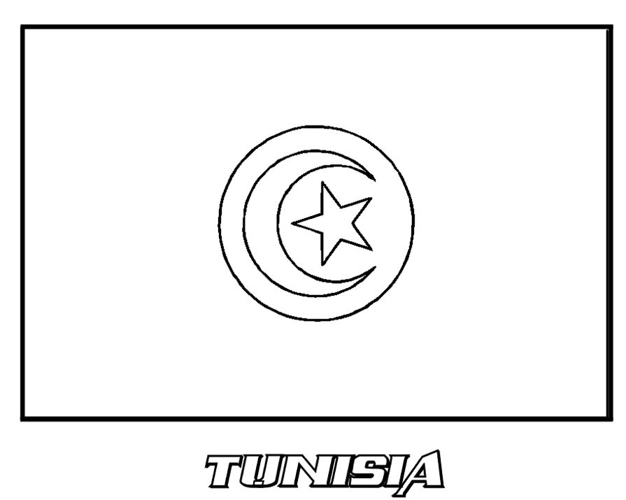 895x715 Tunisia Flag Coloring Page Coloring Book