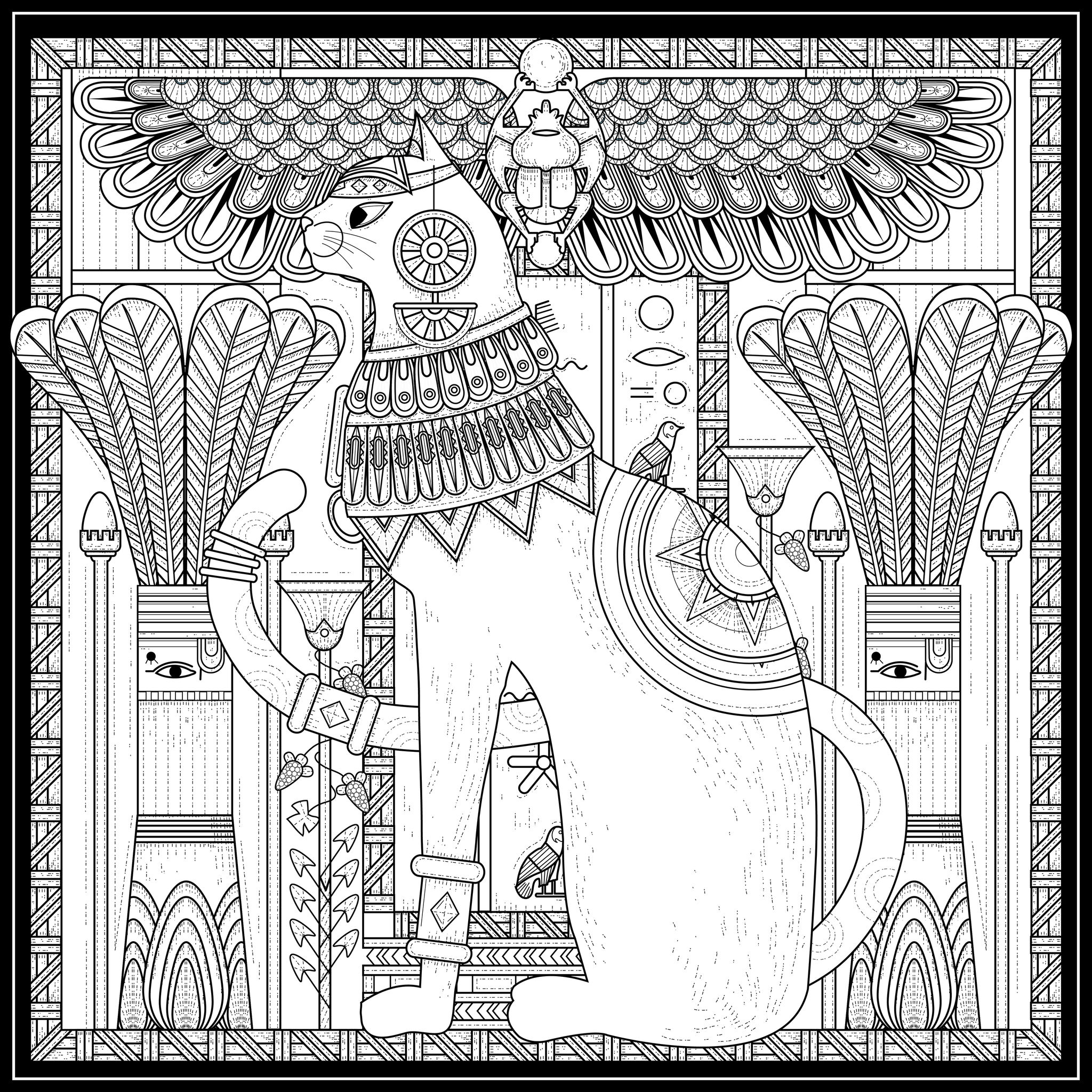 2048x2048 Egypt Cat Egyptian Style And Symbols