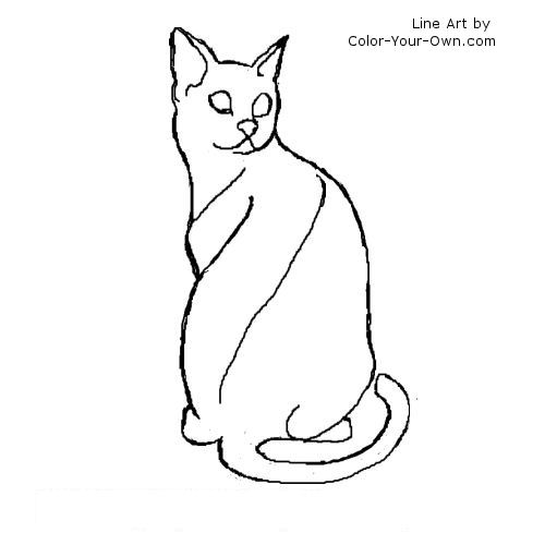500x500 Egyptian Mau Cat Coloring Page