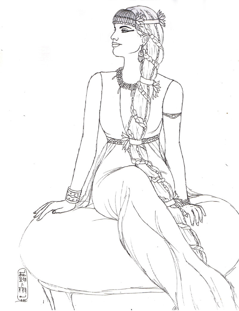 800x1042 Egyptian Princess Coloring Pages Printable