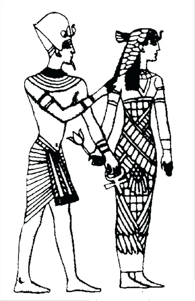 650x1003 Ancient Egypt Coloring Page The King And Queen Of The From Ancient