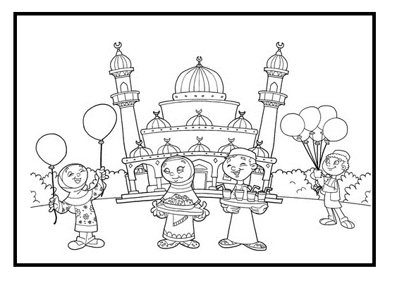 563x402 Kids Enjoying Eid Coloring Pages Free Coloring Pages