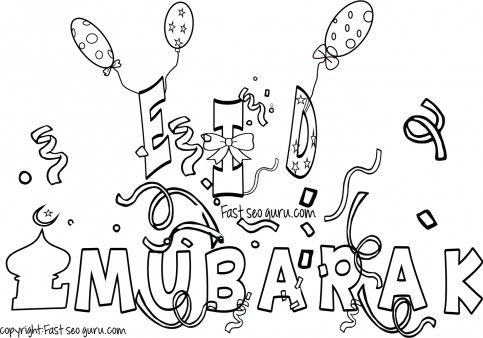 483x338 Printable Eid Mubarak Coloring Pages For Kids Free Online