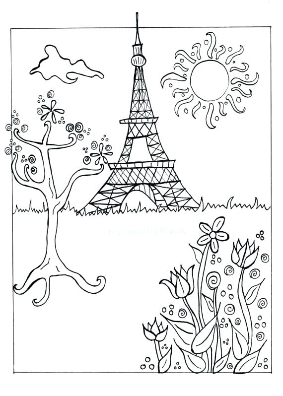 570x798 Tower Coloring Lesson Kids Coloring Page Coloring Eiffel Tower