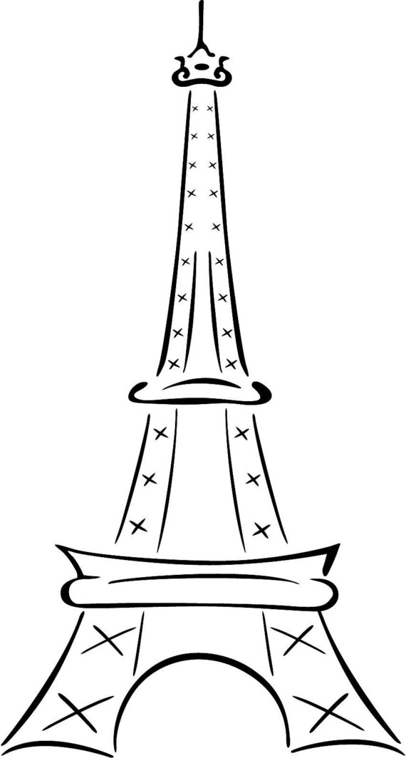 570x1064 Eiffel Tower Simple Drawing