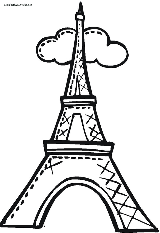550x797 Eiffel Tower Coloring Page