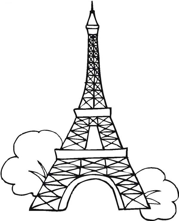 600x742 Eiffel Tower Coloring Pages Free