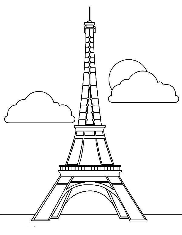 600x776 Magnificent Eiffel Tower Coloring Page