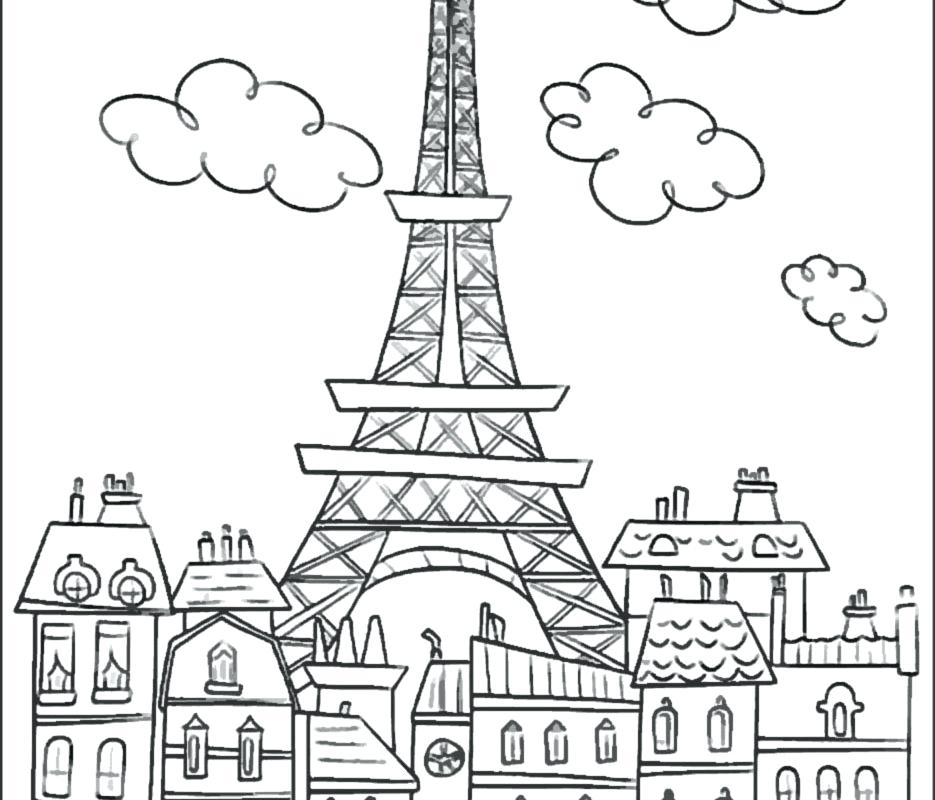935x800 Printable Photo Of Eiffel Tower Kids Coloring Tower Coloring Page