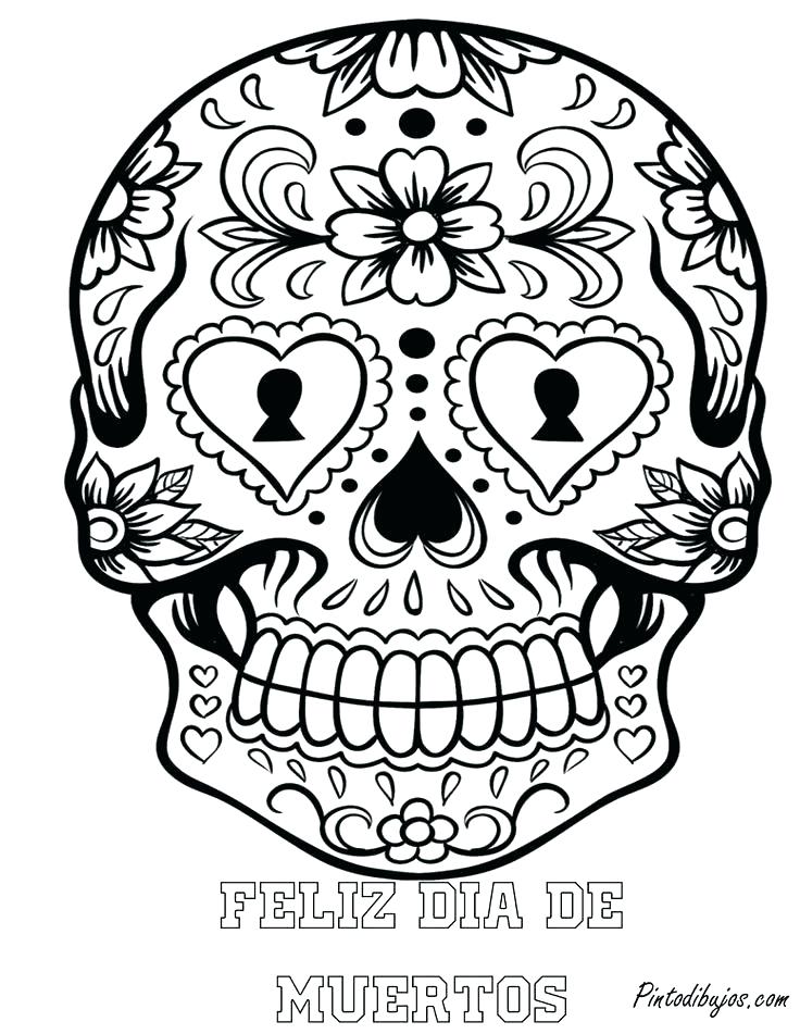 736x951 El Dia De Los Muertos Coloring Pages Skull Coloring Pages Dia De