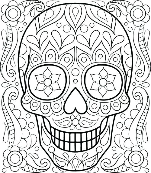 500x570 El Dia De Los Muertos Coloring Pages Skull Coloring Pages Free