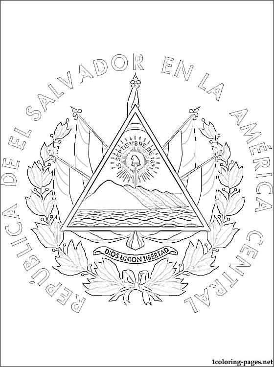 560x750 El Salvador Coat Of Arms Coloring Page Coloring Pages