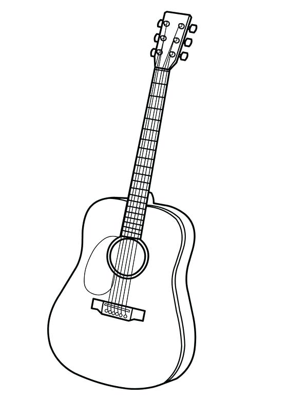 600x776 Electric Guitar Coloring Page Free Printable Pages Bass Murs